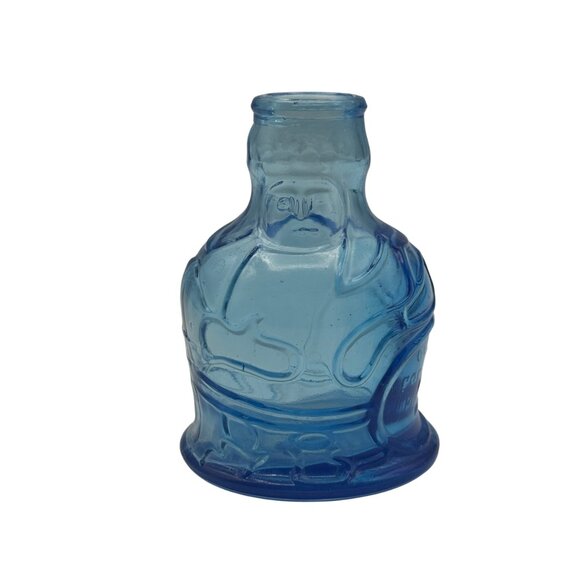 Vintage Blue Glass Pocahontas Indian Herbs Bottle - Picture 3 of 5